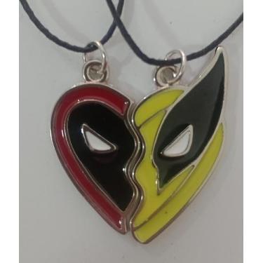 Imagem de Colar duplo Amizade Deadpool Wolverine - Tico Animes