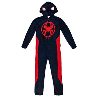 Imagem de Bioworld Spider-Man Miles Morales Men's Hooded Union Suit With Leg Hem-Medium