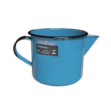 Imagem de Caneca Esmaltada Leiteira nr 12 1 Litro com Alça e Bico Tradicional Ágata (Azul, 1 Litro)
