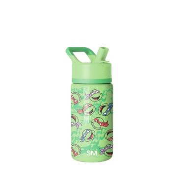 Imagem de Simple Modern Garrafa de água Kids Summit com tampa de canudo | Tartarugas Ninja Teenage Mutant 400 ml Copo isolado para meninos, meninas, escola | TMNT Mutant Ooze