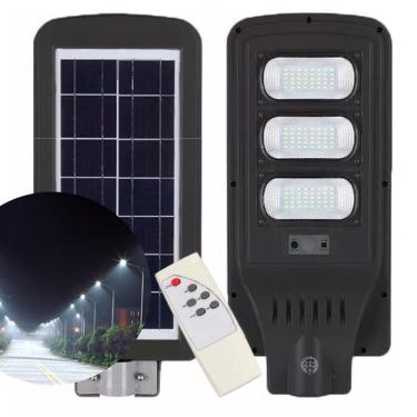 Imagem de Luminaria Solar 60w Led Poste 120 Leds Com Controle Refletor Sensor Presenca (ZEM-31553)