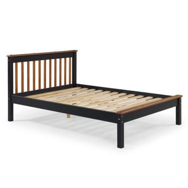 Imagem de Cama Casal Inglesa Em Madeira Maciça Mv Outlet Preto E Mel