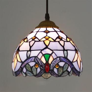 Imagem de OUFULA Luminária pendente contemporânea de vidro colorido, americana, retrô, criatividade, sala de estar, restaurante, quarto, villa, hotel, corredor, café, lustre (Estilo 3)