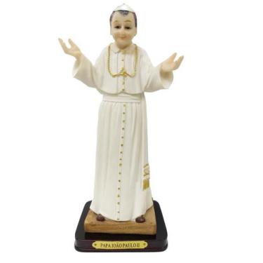 Imagem de João paulo  imagem religiosa resina feito a mão 15cm - Zona Livre
