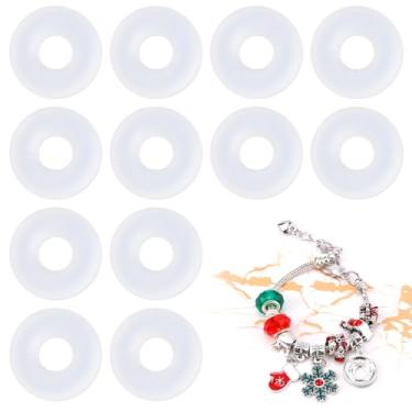 Imagem de BOXOB 100 peças de rolhas de berloque para pulseiras, anéis de silicone espaçadores, berloques de lentilha, rolha de contas, clipe de bloqueio, espaçadores de rosquinha para fazer joias, artesanato