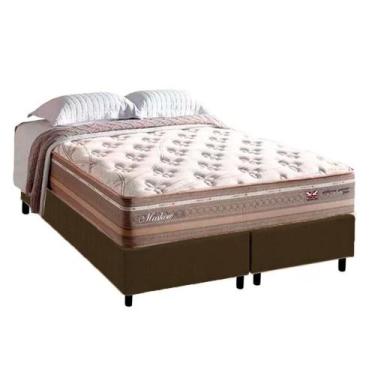 Imagem de Cama Box King com Colchão Herval Moskow Molas Maxspring 193x203x73cm M