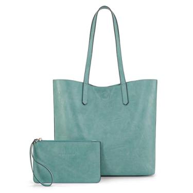 Imagem de Montana West Bolsa feminina com alça superior e bolsas macias Hobo, Azul claro, 13.1"L x 4.3"W x 10.8"H