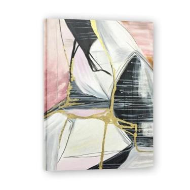 Imagem de Tela abstrata preta e branca pintura de parede impressão em tela pôster imagem colorida moderna arte abstrata decoração de parede corredor escadas quarto decorações 70 x 50 cm