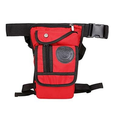 Imagem de Bolsa para caminhada e ciclismo, bolsa de cintura multifuncional, bolsa de perna de lona/náilon, pochete com cinto, bumbum de viagem, motociclista, masculina, motociclista, bolsas de cintura, bolsa de