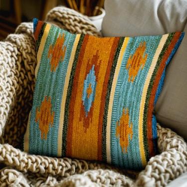 Imagem de 1 Capa de Almofada Kilim Original 100% Algodão 45x45 Vr (D3Kil Azul Vermelho Verde Amarelo Bege Laranja Cru)