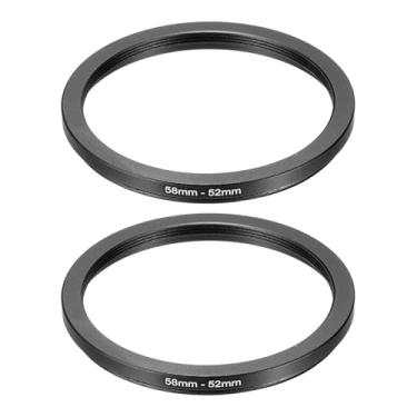 Imagem de PATIKIL Adaptador de anel descendente de 58 mm a 52 mm, 2 peças de anéis de filtro para lente de câmera filtros de anel de metal digital para lentes ND IR DSLR, preto