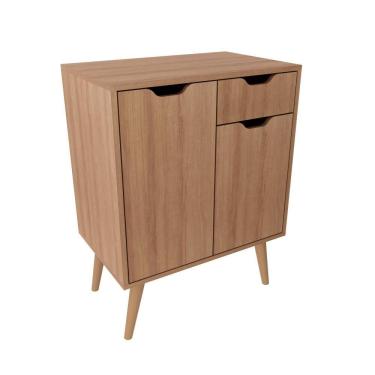 Imagem de Gabinete para Banheiro com 2 Portas e 1 Gaveta BN3637 Amêndoa Tecnomobili SEM CUBA
