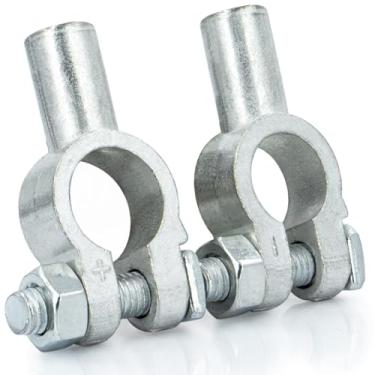 Imagem de 1 par de conectores de terminal de bateria, para fio de calibre 2, positivo e negativo, conjunto de braçadeiras de terminais de cabo de bateria, conectores de bateria por KeeRoarin