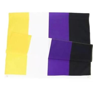 Imagem de Bandeira Gênero Não Binário 1,50x0,90mt Lgbtqi+ N Binarie - WCAN