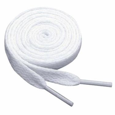 Imagem de Par Cadarço Atacador Grosso Chato De Poliéster 1,40 Branco - Home Good