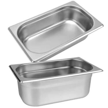 Imagem de Kit 2 Cubas Gastronômica Inox Gn 1/4 100mm Buffet Rechaud - Triboshop