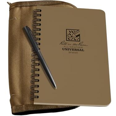 Imagem de Rite in the Rain Kit espiral lateral à prova de intempéries: Capa de tecido Tan Cordura®, 11,5 cm x 17,7 cm e caneta à prova de intempéries (nº 973T-KIT)