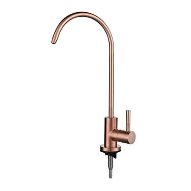 Imagem de Torneira De Filtro De água,torneira De Cozinha Gooseneck Torneira De água Potável Fria única Torneiras De Pia De Cozinha, Rose Gold