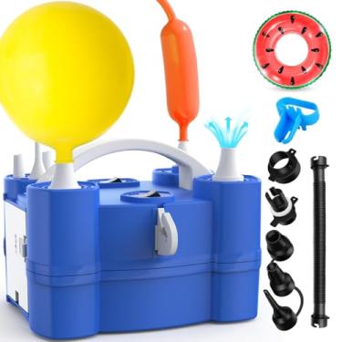 Imagem de LooLaa Bomba de balão 3 em 1 com portas de enchimento triplas, bomba de ar elétrica para todos os balões de látex 260q Foil Mylar inflável, deflator de enchimento rápido para boias de piscina, camas