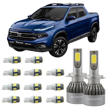 Imagem de Kit Led Farol Milha Teto Placa Ré Farolete Fiat Toro T10