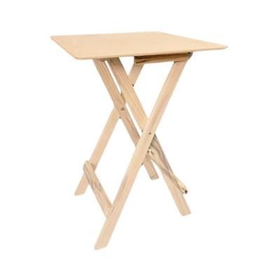 Imagem de Mesinha de Madeira Rustica Casa Mesa Dobravel(QUADRADA (54X54cm))