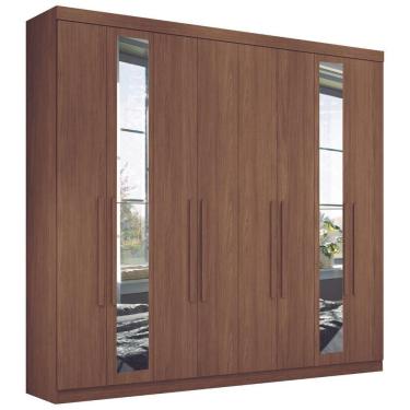 Imagem de Guarda Roupa Casal Com Espelho 8 Portas Paris Jatobá