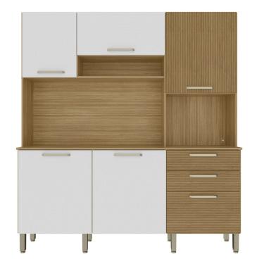Imagem de Armário de Cozinha Compacta 180cm Turim Plus Freijó/Supremo Z06 - Mpozenato