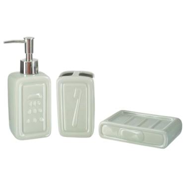 Imagem de Kit Banheiro Lavabo Conjunto Porta Sabonete Líquido Banho 04 (Verde)