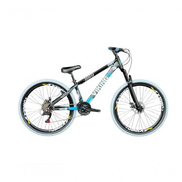 Imagem de Bicicleta Aro 26 Vikingx Preto/azul 21v Câmbios Shimano Pneu Branco