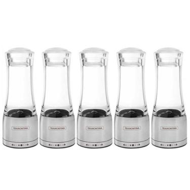 Imagem de Moedor Aço Inox Acrílico Tramontina para Sal e Pimenta 5 Unidades 61653000X5