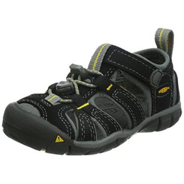 Imagem de KEEN Sandália infantil Seacamp II CNX fechada, Preto/Amarelo, 13 Little Kid