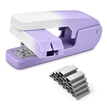 Imagem de Valtiner Grampeador giratório de braço oscilante, grampeador de mesa com rotação de 360 graus com 1000 grampeadores, capacidade para 20 folhas, sem congestionamento, grampeador de livreto para escola