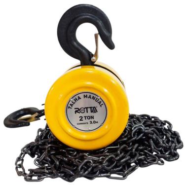 Imagem de Talha Manual 2 Toneladas 2000 kg com Corrente 3 Metros Elevação Rotta 376 10616