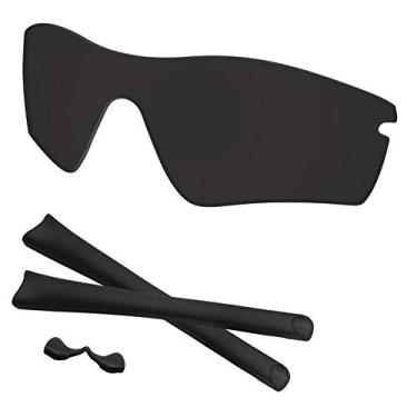 Imagem de Predrox Lentes Radar Path e kits de borracha de substituição para óculos de sol Oakley polarizados, Preto escuro, 0