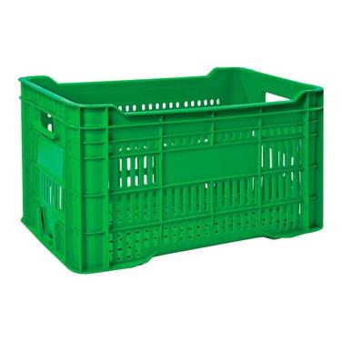 Imagem de Caixa Plástica Hortifruti Agrícola Supermercado Vazada Organizadora Reforçada 49 Litros...