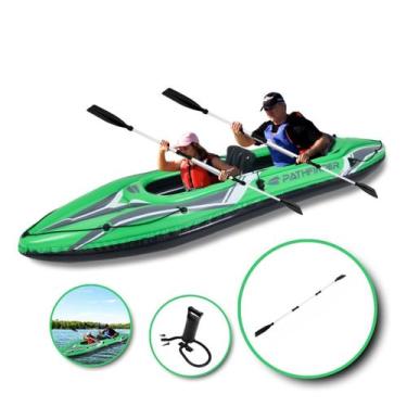 Imagem de Caiaque Inflável Com Bomba Remos 2 Pessoas Verde Importway
