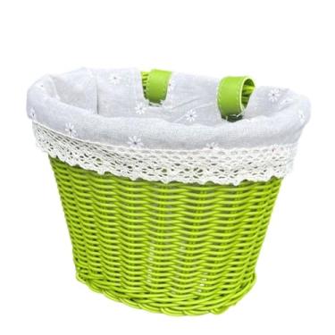 Imagem de Deevoka Cesta de bicicleta infantil, cesta de triciclo, linda, universal, multifuncional, acessórios de transporte para bicicleta, para esportes, compras, 25cmx19cmx18cm