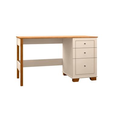 Imagem de Escrivaninha Mesa Fênix com 3 Gavetas Off-white/nature