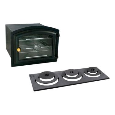 Imagem de Forno Frente Ferro Fundido Corpo Aço + Chapa 3 F Com Redução