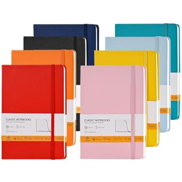 Imagem de HOMPOWER Lined Notebook Journals 5.5 x 8.2 inches, 160 Pages A5 Size with Expandable Pocket, Hardcover Notepad, 100GSM Paper (Assorted 8 Colors)