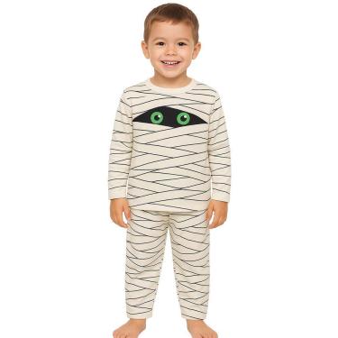 Imagem de Conjunto Infantil Manga Longa Temático Fantasia Múmia Com Camiseta e Calça