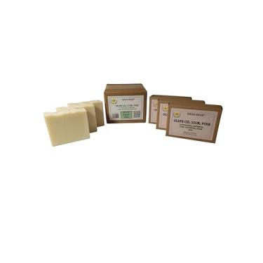 Imagem de GAVA SOAP, Sabonete vegano totalmente natural, feito à mão, sem cheiro, azeite de oliva, 100% puro. Conjunto de 3 barras.