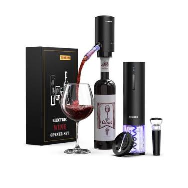 Imagem de Conjunto elétrico de presente de vinho TOMEEM recarregável com aerador