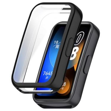 Imagem de Disscool Capa compatível com Huawei Band 10/10 NFC/9/9 NFC/8/8 NFC, capas protetoras de substituição de TPU macio antiqueda, acessórios para relógio inteligente (preto)