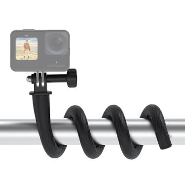 Imagem de VRIG Pescoço de ganso de 50,8 cm com rosca universal fêmea para macho 1/10.2 cm-20, braço de montagem flexível para câmera com suporte de duas garras para Go Pro/DJI Osmo/Insta 360 etc. Câmera de ação