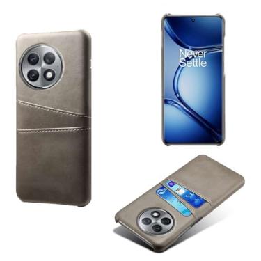 Imagem de Capas Compatível com Oneplus ACE 2 PRO,Caso de couro PU-Tampa de telefone a prova de choque com 2 slots de cartão,Proteção anti-impressão digital e anti-gota-Grey