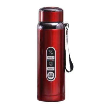 Imagem de Garrafa Térmica Inox 600ml com Strass Squeeze Camping Vedação Vermelha