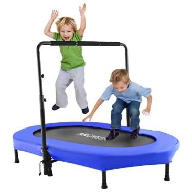 Imagem de Cama Elastica Infantil com Corrimão Ajustável para até 100 kg, ANCHEER US01ASPA005144BL, Azul