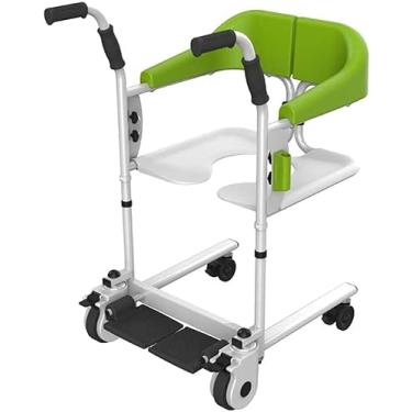 Imagem de Cadeira De Rodas De Chuveiro Sobre Vaso Sanitário, Cadeira Móvel De Alumínio Para Chuveiro, Com Almofada Removível E Cômoda, Com Fivela De Segurança Dupla E Alças De, Blue, BasicEdition