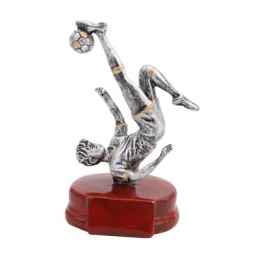 Imagem de IEUDNS Estatueta de troféu de futebol, troféu de tema de futebol, presente de arte, escultura, estátua masculina de resina para torneios de partidas da liga,